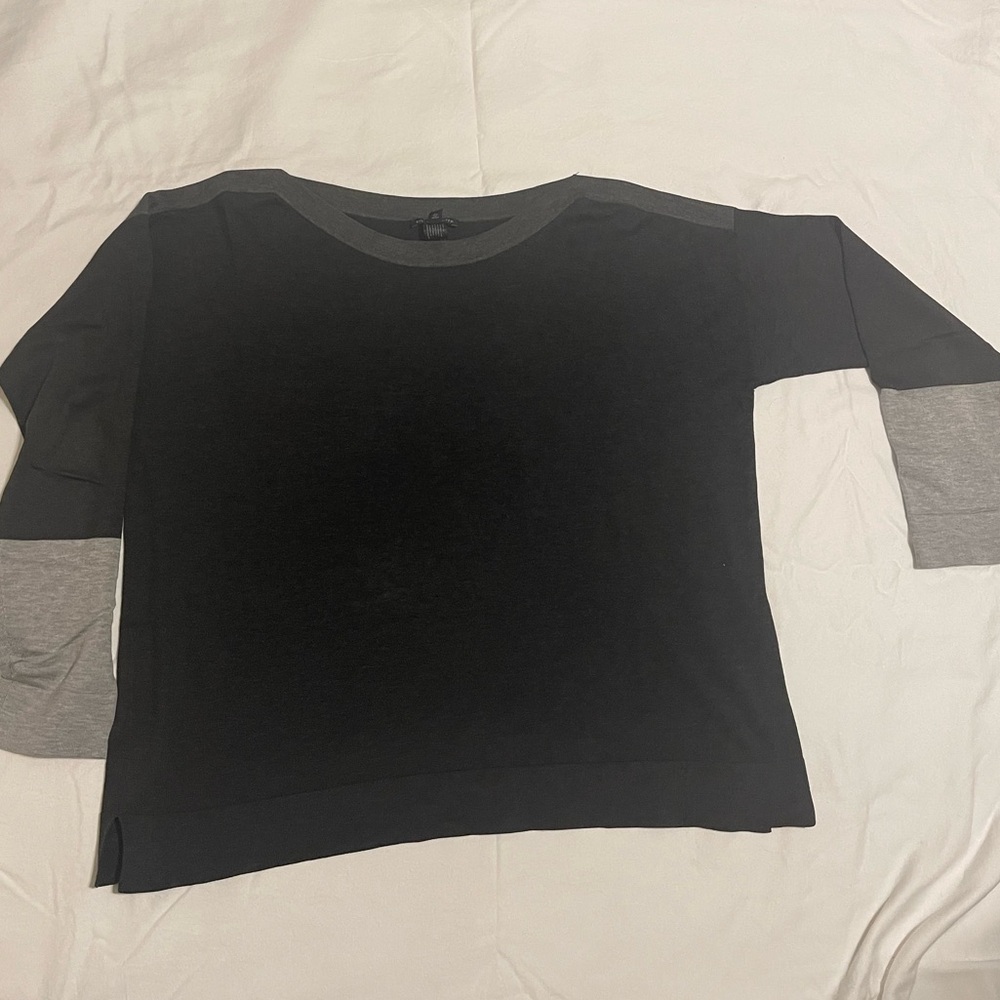 Eileen Fisher women’s Black and Gray Long Sleeve Tee